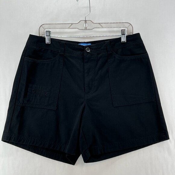 Dockers Utility Short Womens 12 Favorite Fit HIgh Rise Button Zip Cotton Black - Picture 1 of 9